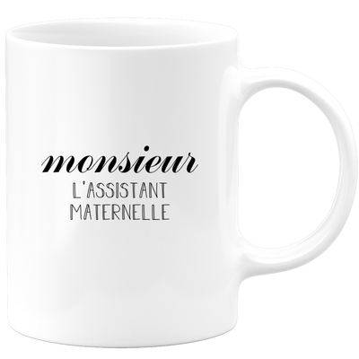 quotedazur - Mug Monsieur Le Assistant maternelle - Cadeau Humour Métier Travail  - Idée Cadeau Assistant maternelle Pot De Départ Chef Mutation - Tasse Cadeau Retraite Noël Au Bureau