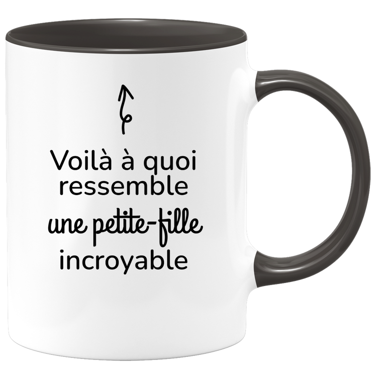 quotedazur - Mug Voilà À Quoi Ressemble Une Petite-fille Incroyable - Cadeau Pour Petite-fille - Cadeau Personnalisé Pour Femme - Cadeau Original Anniversaire Ou Noël