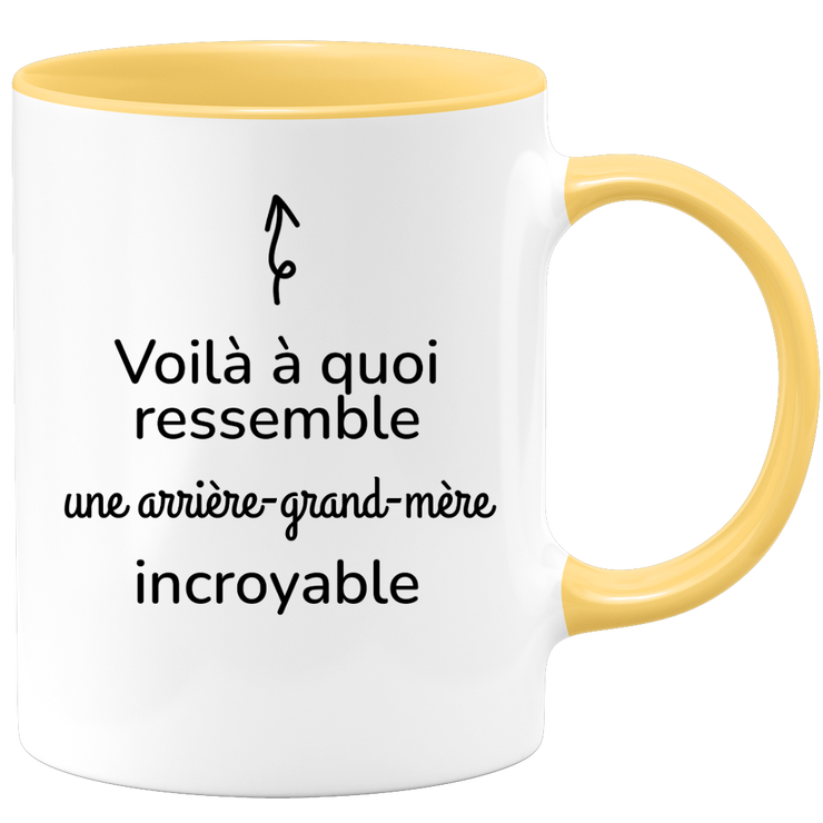 quotedazur - Mug Voilà À Quoi Ressemble Une Arrière-Grand-Mère Incroyable - Cadeau Pour Arrière-Grand-Mère - Cadeau Personnalisé Pour Femme - Cadeau Original Anniversaire Ou Noël