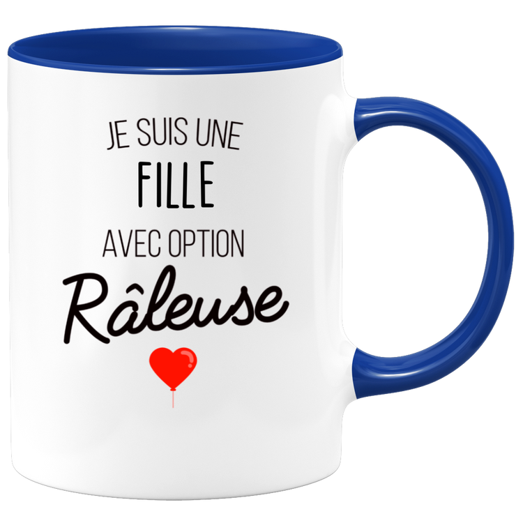 quotedazur - Mug Je Suis Une Fille Avec Option Râleuse - Cadeau Idéal Pour Fille - Cadeau Personnalisé Pour Femme - Cadeau Original Pour Anniversaire Ou Noël