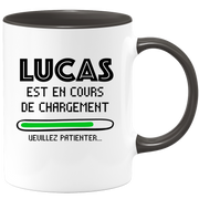 Mug Lucas Is Loading Please Wait - Personalized Lucas First Name Man Gift