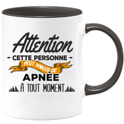 quotedazur - Mug Cette Personne Peut Parler De Apnée À Tout Moment - Cadeau Humour Sport - Idée Cadeau Original     - Tasse Apnée - Anniversaire Ou Noël