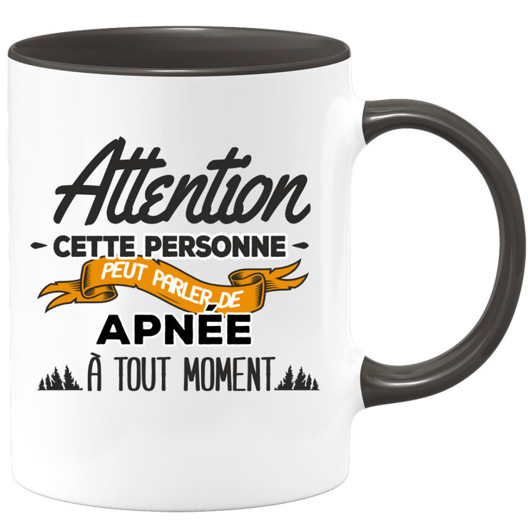 quotedazur - Mug Cette Personne Peut Parler De Apnée À Tout Moment - Cadeau Humour Sport - Idée Cadeau Original     - Tasse Apnée - Anniversaire Ou Noël