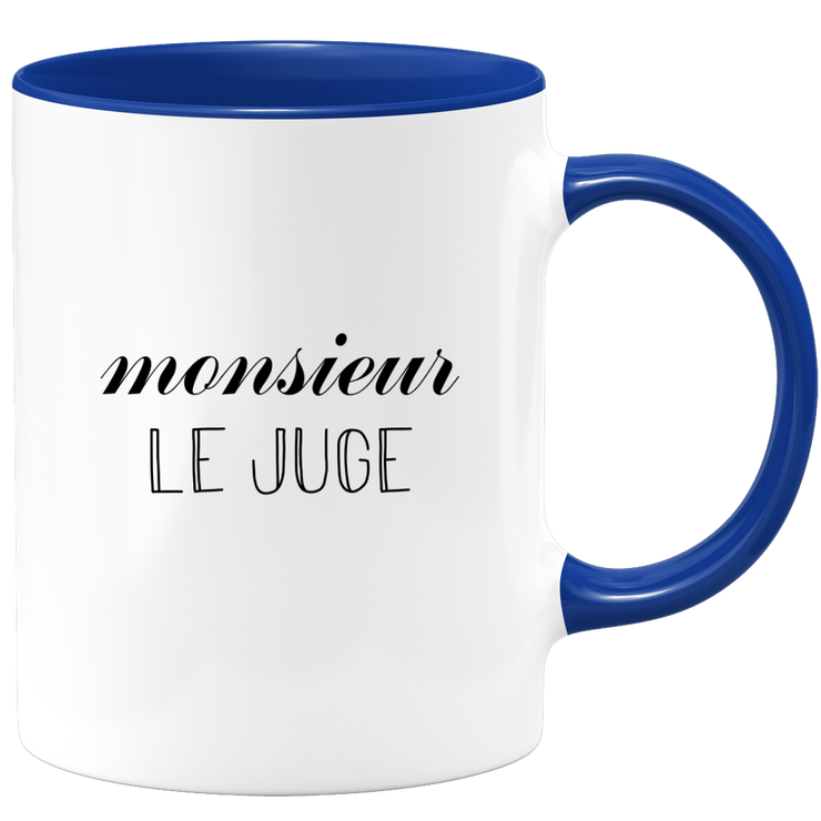 quotedazur - Mug Monsieur Le Juge - Cadeau Humour Métier Travail  - Idée Cadeau Juge Pot De Départ Chef Mutation - Tasse Cadeau Retraite Noël Au Bureau