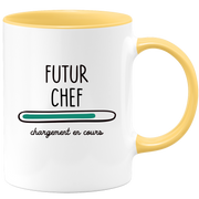 quotedazur - Mug Futur Chef Chargement En Cours - Cadeau Humour Métier Travail  - Idée Cadeau Chef Pot De Départ Chef Mutation - Tasse Cadeau Noël Bureau