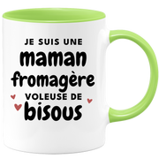 quotedazur - Mug Je Suis Une Maman Fromagère Voleuse De Bisous - Cadeau Fête Des Mères Original - Idée Cadeau Pour Anniversaire Maman - Cadeau Pour Future Maman Naissance