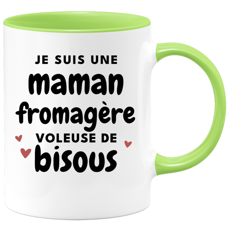 quotedazur - Mug Je Suis Une Maman Fromagère Voleuse De Bisous - Cadeau Fête Des Mères Original - Idée Cadeau Pour Anniversaire Maman - Cadeau Pour Future Maman Naissance