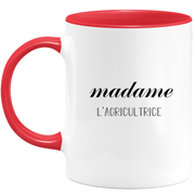 quotedazur - Mug Madame L'Agricultrice - Cadeau Pour Agricultrice - Cadeau Personnalisé Pour Femme - Cadeau Original Anniversaire Ou Noël