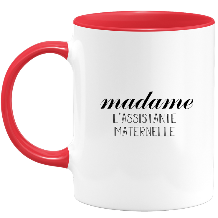 quotedazur - Mug Madame L'Assistante Maternelle - Cadeau Pour Assistante maternelle - Cadeau Personnalisé Pour Femme - Cadeau Original Anniversaire Ou Noël