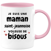 quotedazur - Mug Je Suis Une Maman Saint-Jeannoise Voleuse De Bisous - Cadeau Pour Saint-Jeannoise - Cadeau Personnalisé Pour Femme - Cadeau Original Pour Anniversaire, Noël, Future Maman Naissance