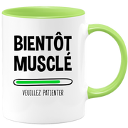 quotedazur - Mug Bientot Musclé - Tasse A Cafe Idée Cadeau Rigolo Original Humoristique Fun À Message Pour Femme Et Homme - Musculation - Pour Ado Meilleure Amie Beau Frère Départ Collègue Noel