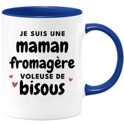 quotedazur - Mug Je Suis Une Maman Fromagère Voleuse De Bisous - Cadeau Fête Des Mères Original - Idée Cadeau Pour Anniversaire Maman - Cadeau Pour Future Maman Naissance