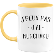 quotedazur - Mug Je Peux Pas J'ai Nunchaku - Cadeau Humour Sport - Idée Cadeau Original - Tasse Nunchaku - Idéal Pour Anniversaire Ou Noël