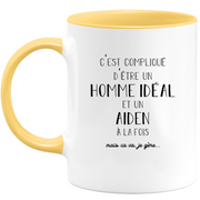 Mug Gift aiden - ideal man aiden - Personalized first name gift Birthday Man christmas departure colleague - Ceramic - White