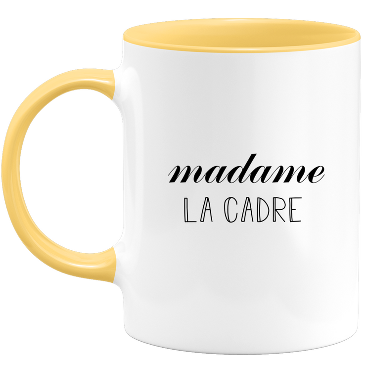 quotedazur - Mug Madame La Cadre - Cadeau Pour Cadre - Cadeau Personnalisé Pour Femme - Cadeau Original Anniversaire Ou Noël