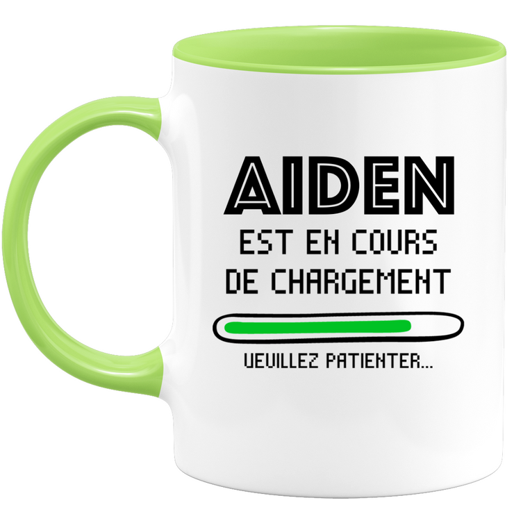 Mug Aiden Is Loading Please Wait - Personalized Mens First Name Aiden Gift