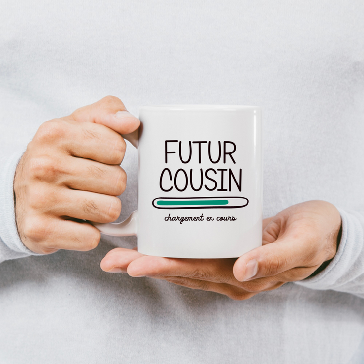 quotedazur - Mug Futur Cousin 2025 Chargement En Cours - Cadeau Futur Cousin - Surprise Annonce Grossesse Garçon/Fille Naissance Bébé