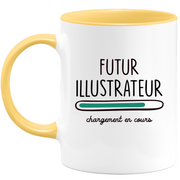 quotedazur - Mug Futur Illustrateur Chargement En Cours - Cadeau Humour Métier Travail  - Idée Cadeau Illustrateur Pot De Départ Chef Mutation - Tasse Cadeau Noël Bureau