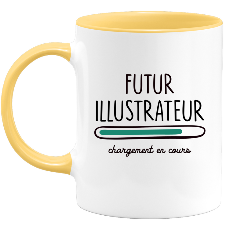 quotedazur - Mug Futur Illustrateur Chargement En Cours - Cadeau Humour Métier Travail  - Idée Cadeau Illustrateur Pot De Départ Chef Mutation - Tasse Cadeau Noël Bureau