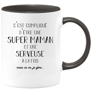 Super Mom Waitress Mug - Waitress Gift Mom Birthday Mother's Day Valentine's Day Woman Love Couple