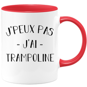 quotedazur - Mug Je Peux Pas J'ai Trampoline - Cadeau Humour Sport - Idée Cadeau Original - Tasse Trampoline - Idéal Pour Anniversaire Ou Noël