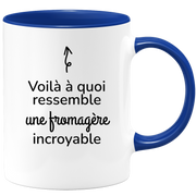 quotedazur - Mug Voilà À Quoi Ressemble Une Fromagère Incroyable - Cadeau Pour Fromagère - Cadeau Personnalisé Pour Femme - Cadeau Original Anniversaire Ou Noël