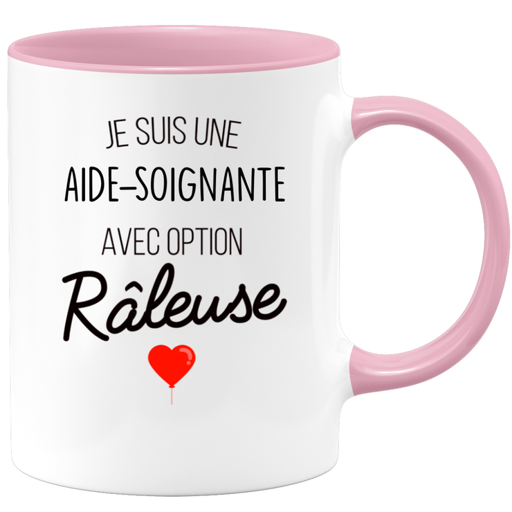 quotedazur - Mug Aide Soignante Avec Option Râleuse - Cadeau Humour Cheffe pour Anniversaire Collègue De  Femme Ou Départ en Retraite Ou Cadeau Collègue Noël