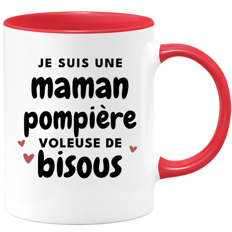 quotedazur - Mug I Am A Firefighter Mom Thief Of Kisses - Original Mother's Day Gift - Gift Idea For Mom Birthday - Gift For Future Mom Birth