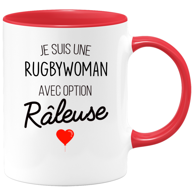 quotedazur - Mug Je Suis Une Rugbywoman Avec Option Râleuse - Cadeau Idéal Pour Rugbywoman - Cadeau Personnalisé Pour Femme - Cadeau Original Pour Anniversaire Ou Noël