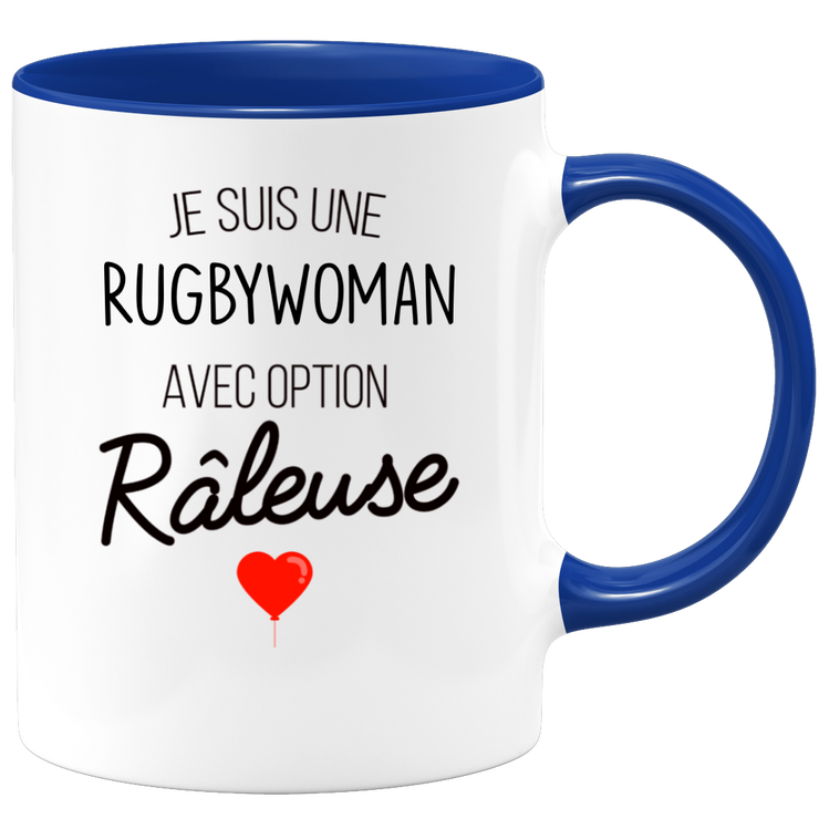 quotedazur - Mug Je Suis Une Rugbywoman Avec Option Râleuse - Cadeau Idéal Pour Rugbywoman - Cadeau Personnalisé Pour Femme - Cadeau Original Pour Anniversaire Ou Noël