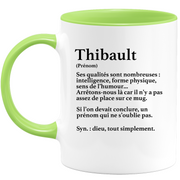 Thibault Gift Mug - Thibault definition - Personalized first name gift Birthday Man Christmas departure colleague - Ceramic - White