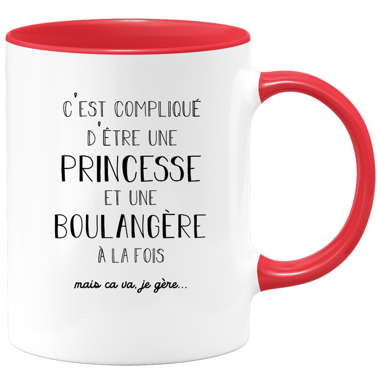 quotedazur - Mug Princesse Et Boulangere A La Fois Mais Je Gère - Tasse Cadeau Femme Travail Fête Des Mères Anniversaire - Cadeau Départ ou Noël Pour Une Boulangere