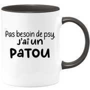 quotedazur - Mug Pas Besoin De Psy J'ai Un Patou - Cadeau Humour Chien - Tasse Originale Animaux Cadeau Noël Anniversaire