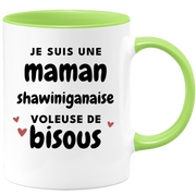 quotedazur - Mug Je Suis Une Maman Shawiniganaise Voleuse De Bisous - Cadeau Pour Shawiniganaise - Cadeau Personnalisé Pour Femme - Cadeau Original Pour Anniversaire, Noël, Future Maman Naissance