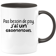 quotedazur - Mug Pas Besoin De Psy J'ai Un Groenendael - Cadeau Humour Chien - Tasse Originale Animaux Cadeau Noël Anniversaire