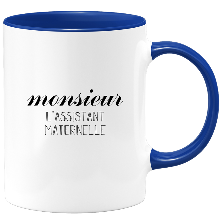 quotedazur - Mug Monsieur Le Assistant maternelle - Cadeau Humour Métier Travail  - Idée Cadeau Assistant maternelle Pot De Départ Chef Mutation - Tasse Cadeau Retraite Noël Au Bureau