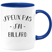 quotedazur - Mug Je Peux Pas J'ai Billard - Cadeau Humour Sport - Idée Cadeau Original - Tasse Billard - Idéal Pour Anniversaire Ou Noël