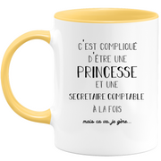 quotedazur - Mug Princesse Et Secretaire comptable A La Fois Mais Je Gère - Tasse Cadeau Femme Travail Fête Des Mères Anniversaire - Cadeau Départ ou Noël Pour Une Secretaire comptable