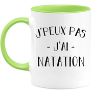 quotedazur - Mug Je Peux Pas J'ai Natation - Cadeau Humour Sport - Idée Cadeau Original - Tasse Natation - Idéal Pour Anniversaire Ou Noël