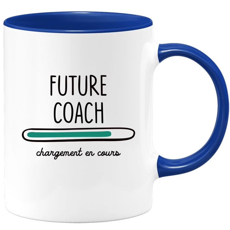 quotedazur - Mug Future Coach Chargement En Cours - Cadeau Humour Promotion Travail - Idée Cadeau Départ Collègue - Tasse Chef Coach - Idéal Pour Noël Au Bureau