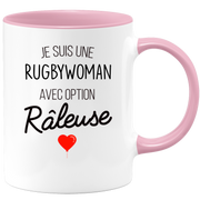 quotedazur - Mug Je Suis Une Rugbywoman Avec Option Râleuse - Cadeau Idéal Pour Rugbywoman - Cadeau Personnalisé Pour Femme - Cadeau Original Pour Anniversaire Ou Noël