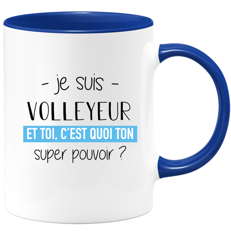 quotedazur - Mug Je Suis Volleyeur Et Toi C'est Quoi Ton Super Pouvoir - Cadeau Humour Travail - Idée Cadeau Départ Collègue - Tasse Chef Volleyeur - Idéal Pour Noël Au Bureau