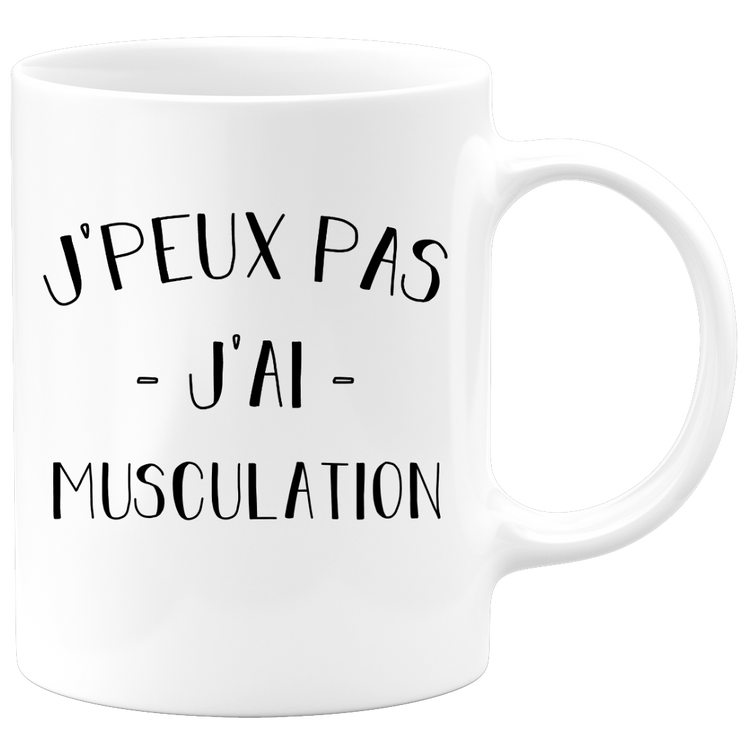 quotedazur - Mug Je Peux Pas J'ai Musculation - Cadeau Humour Sport - Idée Cadeau Original - Tasse Musculation - Idéal Pour Anniversaire Ou Noël