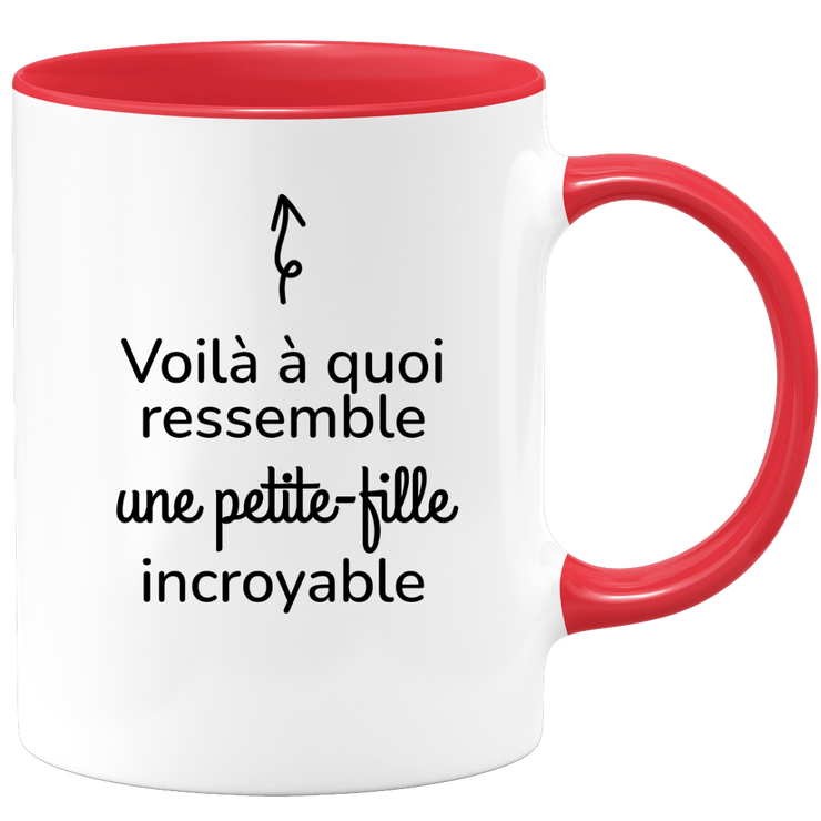 quotedazur - Mug Voilà À Quoi Ressemble Une Petite-fille Incroyable - Cadeau Pour Petite-fille - Cadeau Personnalisé Pour Femme - Cadeau Original Anniversaire Ou Noël