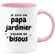 quotedazur - Mug Je Suis Un Papa Jardinier Voleur De Bisous - Cadeau Fête Des Pères Original - Idée Cadeau Pour Anniversaire Papa - Cadeau Pour Futur Papa Naissance