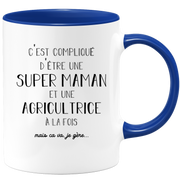 quotedazur - Mug Super Maman Et Agricultrice A La Fois Mais Je Gère - Tasse Cadeau Maman Fête Des Mères Anniversaire - Cadeau Pour Jeune Ou Future Maman Suite À Une Naissance