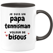 quotedazur - Mug Je Suis Un Papa Tennisman Voleur De Bisous - Cadeau Fête Des Pères Original - Idée Cadeau Pour Anniversaire Papa - Cadeau Pour Futur Papa Naissance