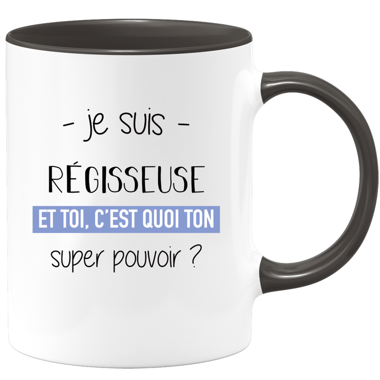 quotedazur - Mug Je Suis Regisseuse Et Toi C'est Quoi Ton Super Pouvoir - Cadeau Humour Travail - Idée Cadeau Départ Collègue - Tasse Chef Regisseuse - Idéal Pour Noël Au Bureau