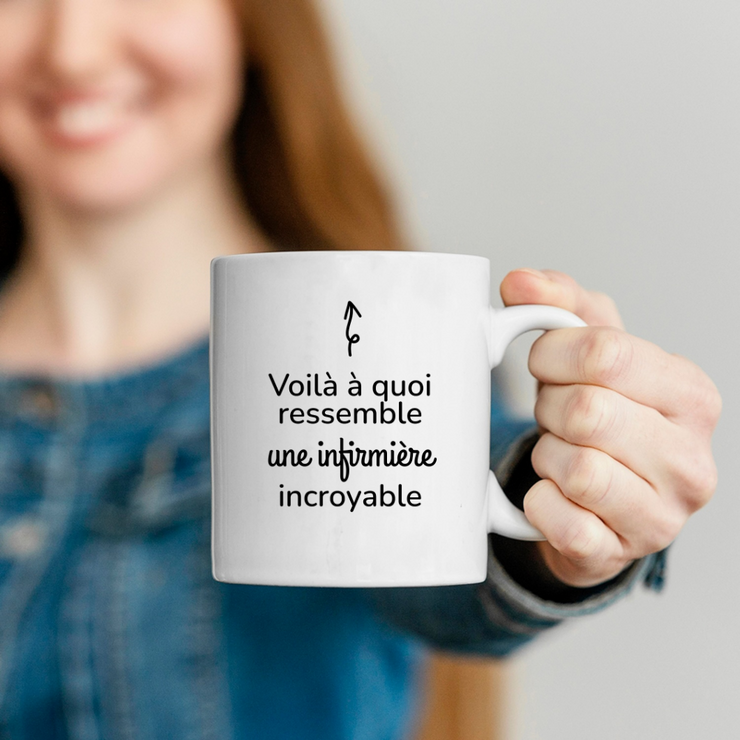 quotedazur - Mug Voilà À Quoi Ressemble Une Infirmière Incroyable - Cadeau Pour Infirmière - Cadeau Personnalisé Pour Femme - Cadeau Original Anniversaire Ou Noël