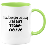 quotedazur - Mug Pas Besoin De Psy J'ai Un Terre-Neuve - Cadeau Humour Chien - Tasse Originale Animaux Cadeau Noël Anniversaire